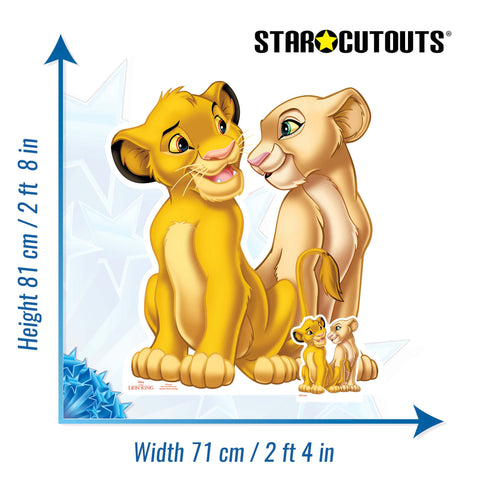 Simba and Nala Lion King Cardboard Cutout Height