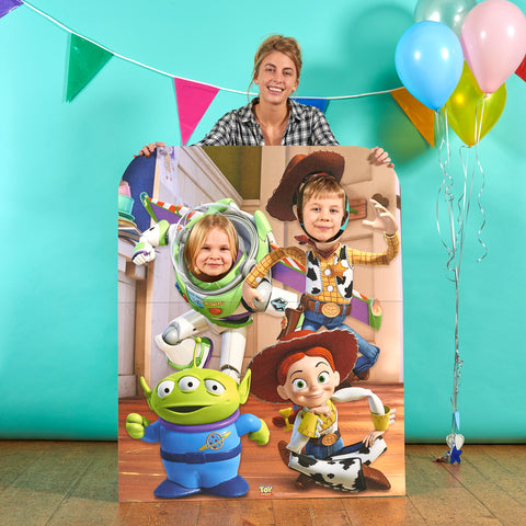 Star Cutouts Toy Story Stand In Cardboard Cutout Being played with by children and parents