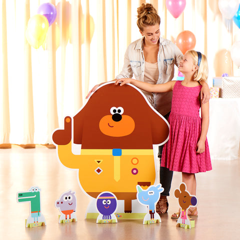 Hey Duggee Cardboard Cutouts in room with fans at event