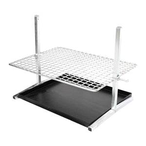 veld adjustable height barbecue with coal tray