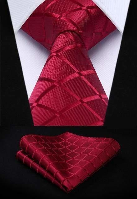 Ruby Red Crosshatch XL Matching Tie Set (2pc)