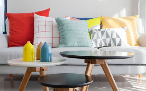 colorful couch pillows