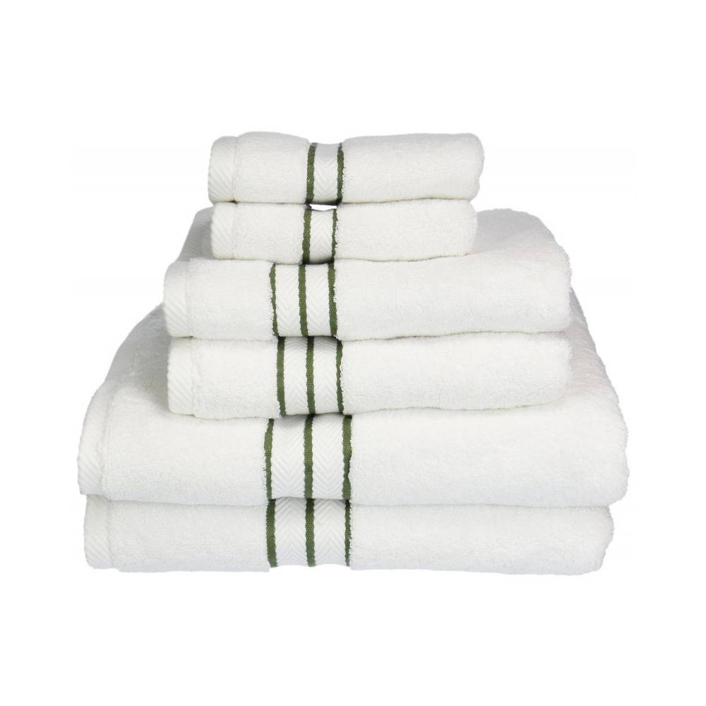 900 GSM Hotel Collection 6-Piece Long Staple Combed Cotton Towel Set ...