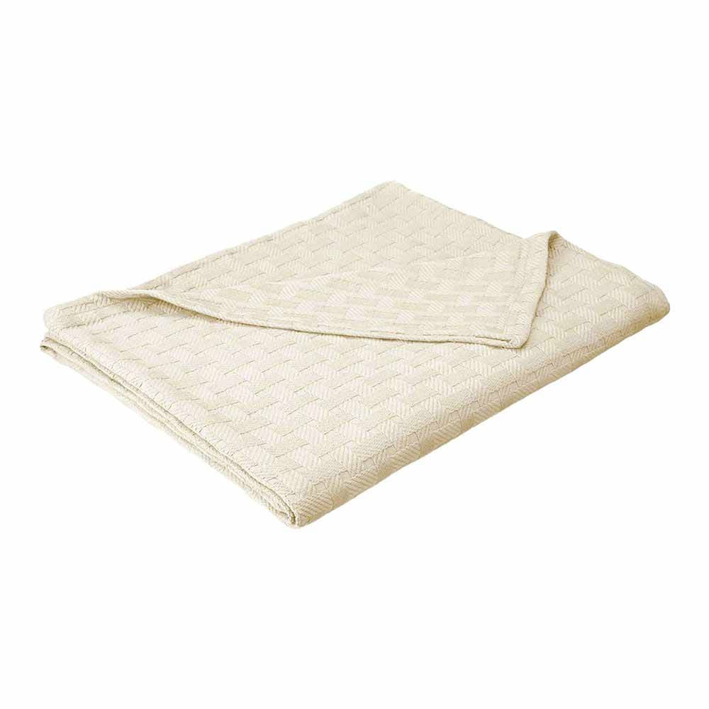 100% Cotton All Season Luxury Basket Weave Blanket