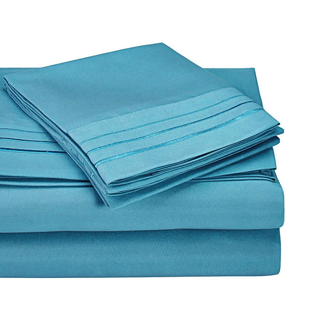 Image of 3000 Series Microfiber Sheet Set with 3-Line Embroidery