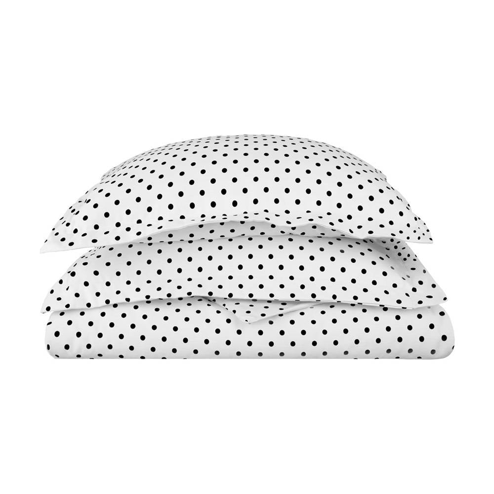 600 Thread Count Cotton Blend Polka Dot Duvet Cover Set Eluxury