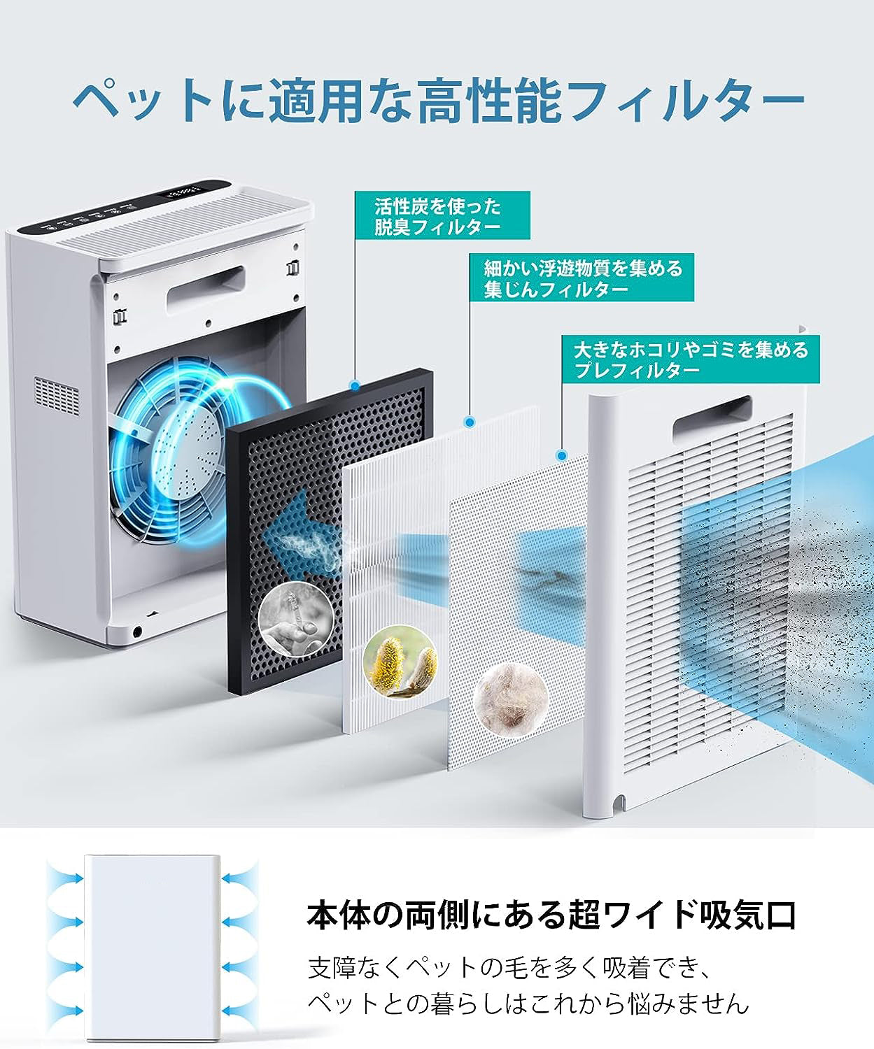 空気清浄機 小型 花粉 静音 ペット 寝室 14畳 ナイトライト アロマ対応