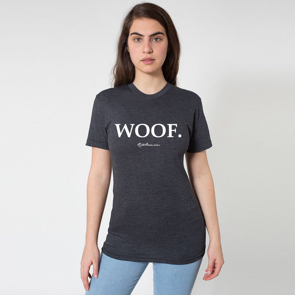 Woof T-Shirt (Unisex) - Heather Black – Rita Bean