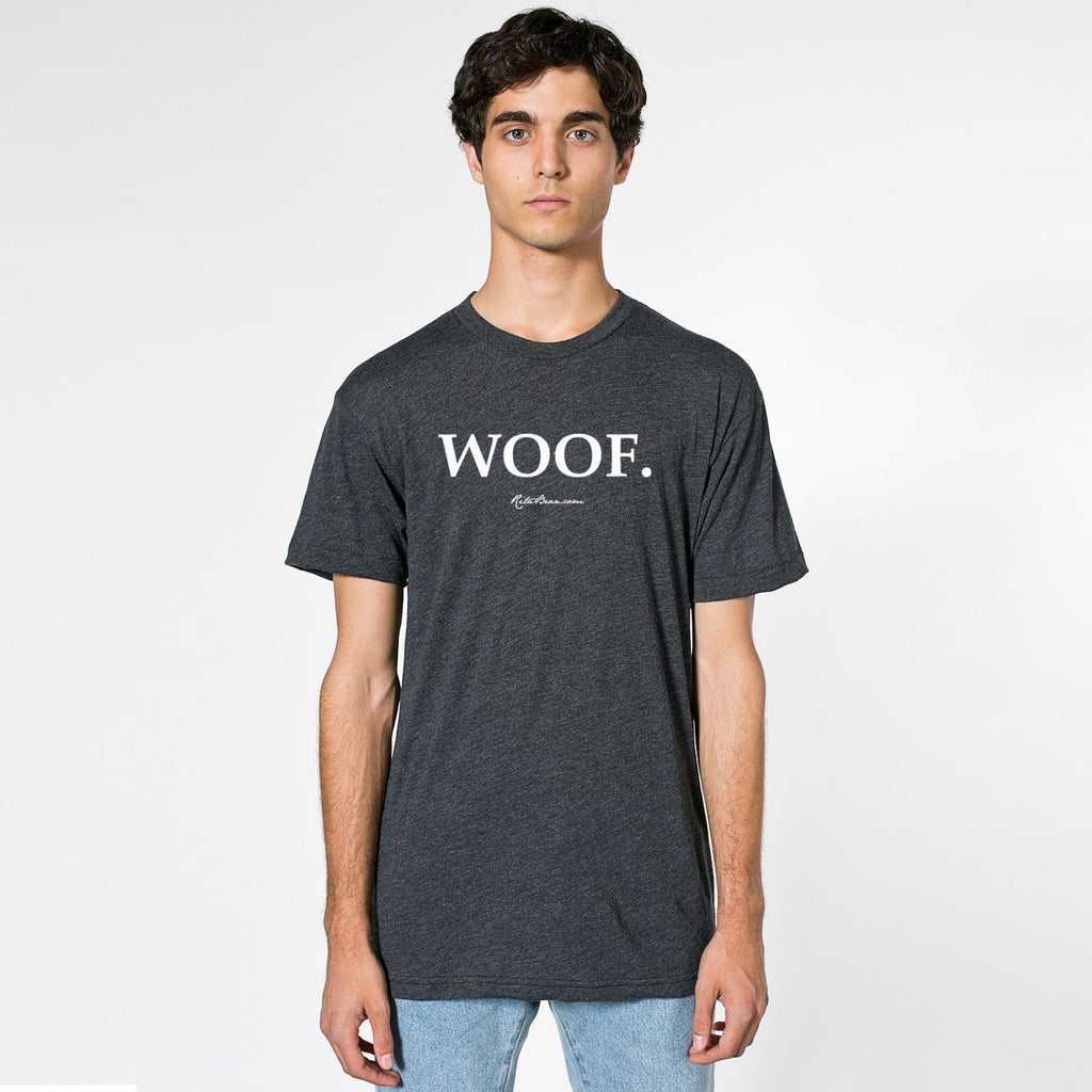 Woof T-Shirt (Unisex) - Heather Black – Rita Bean