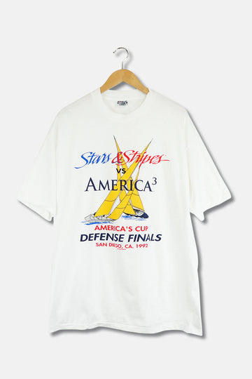 America's Cup T Shirt Sz L, XL Vintage 1992 XVIII Defense For The