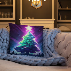 TRIGONAL Christmas Throw Pillow Stellar Quest Polyester Decorative Cushion 18x18