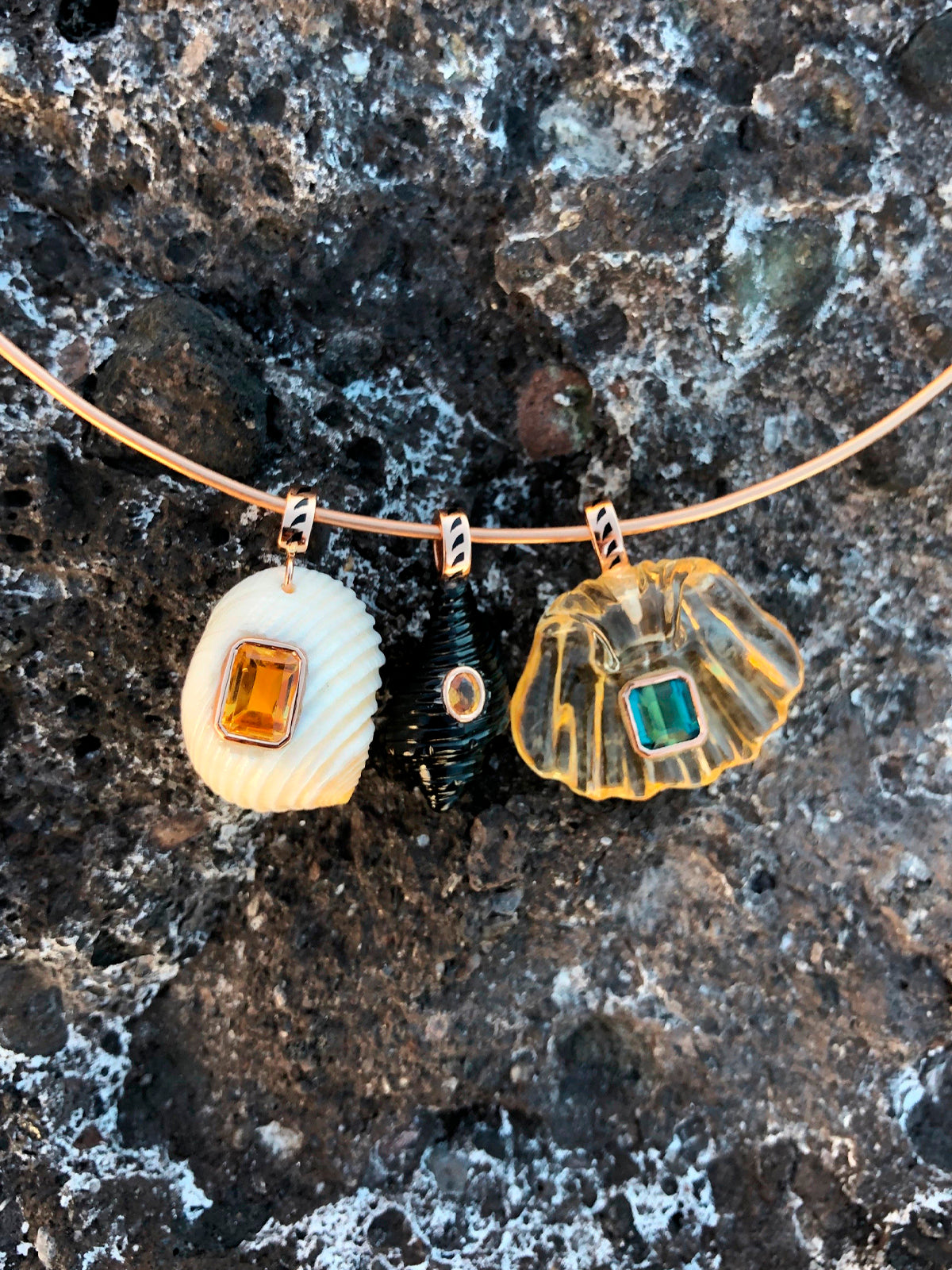 Nerite Blonde Shell with Citrine