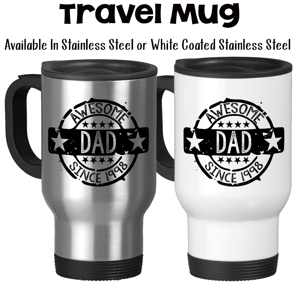 Travel Mug Awesome Dad Seal Of Approval Personalized Father S Day Gif Groovy Giftables