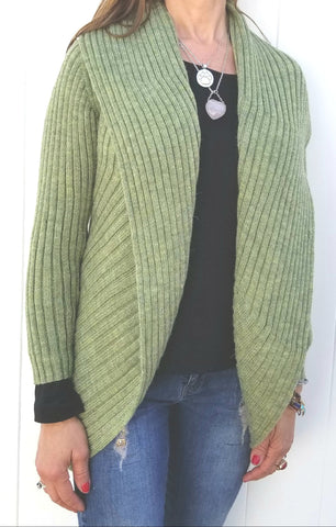 Alpaca Cardigan Open Front Rounded handmade – Alpaca by Karim