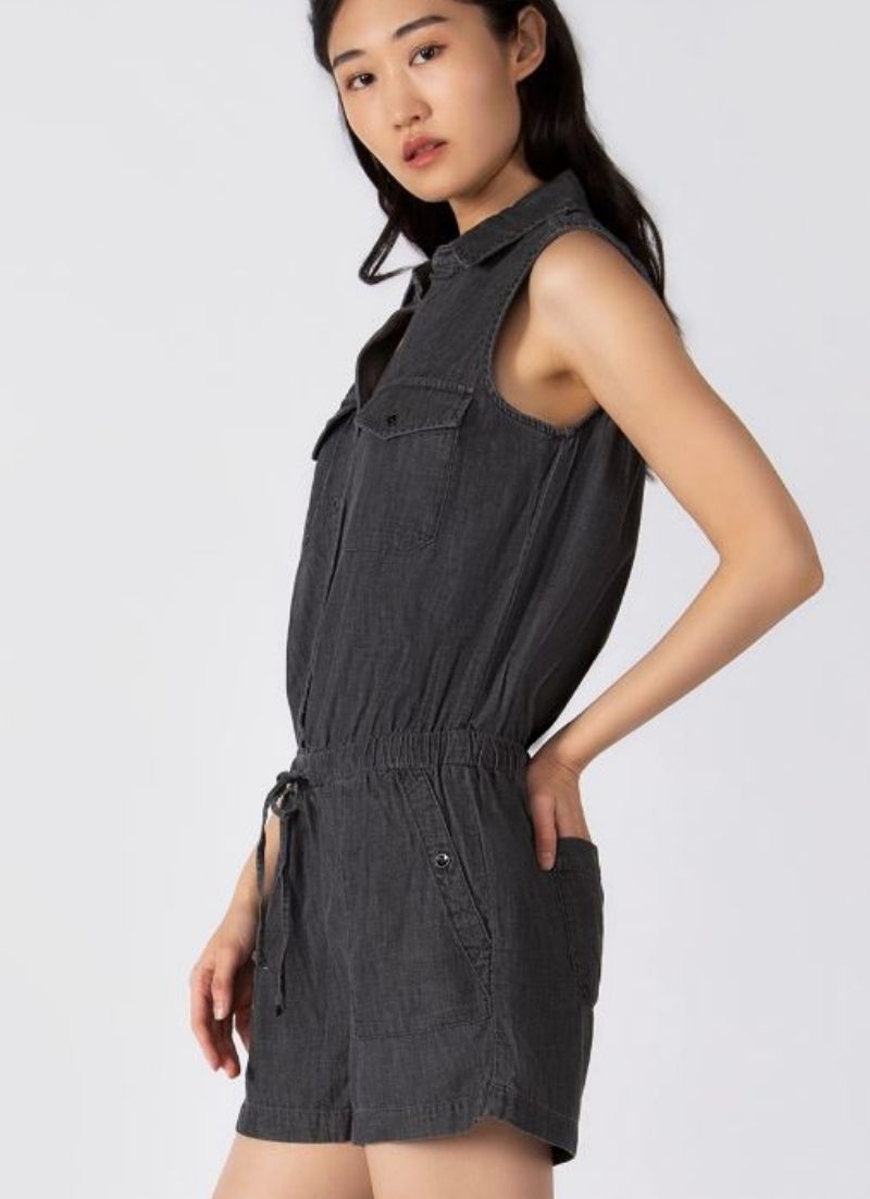 Saltwater Luxe - Long Sleeve Romper - Indigo Bay