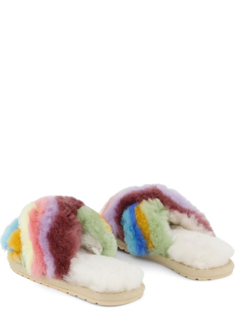 emu rainbow slippers