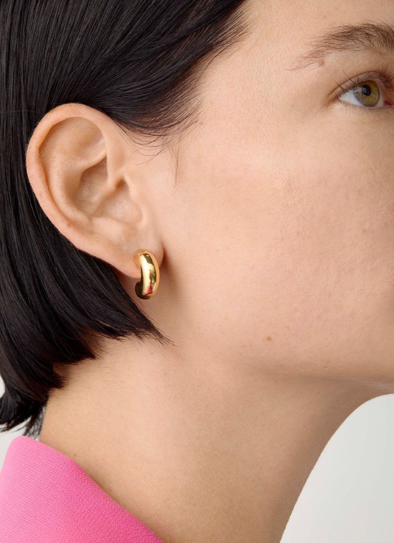 Toni Hinged Hoops - Small Gold