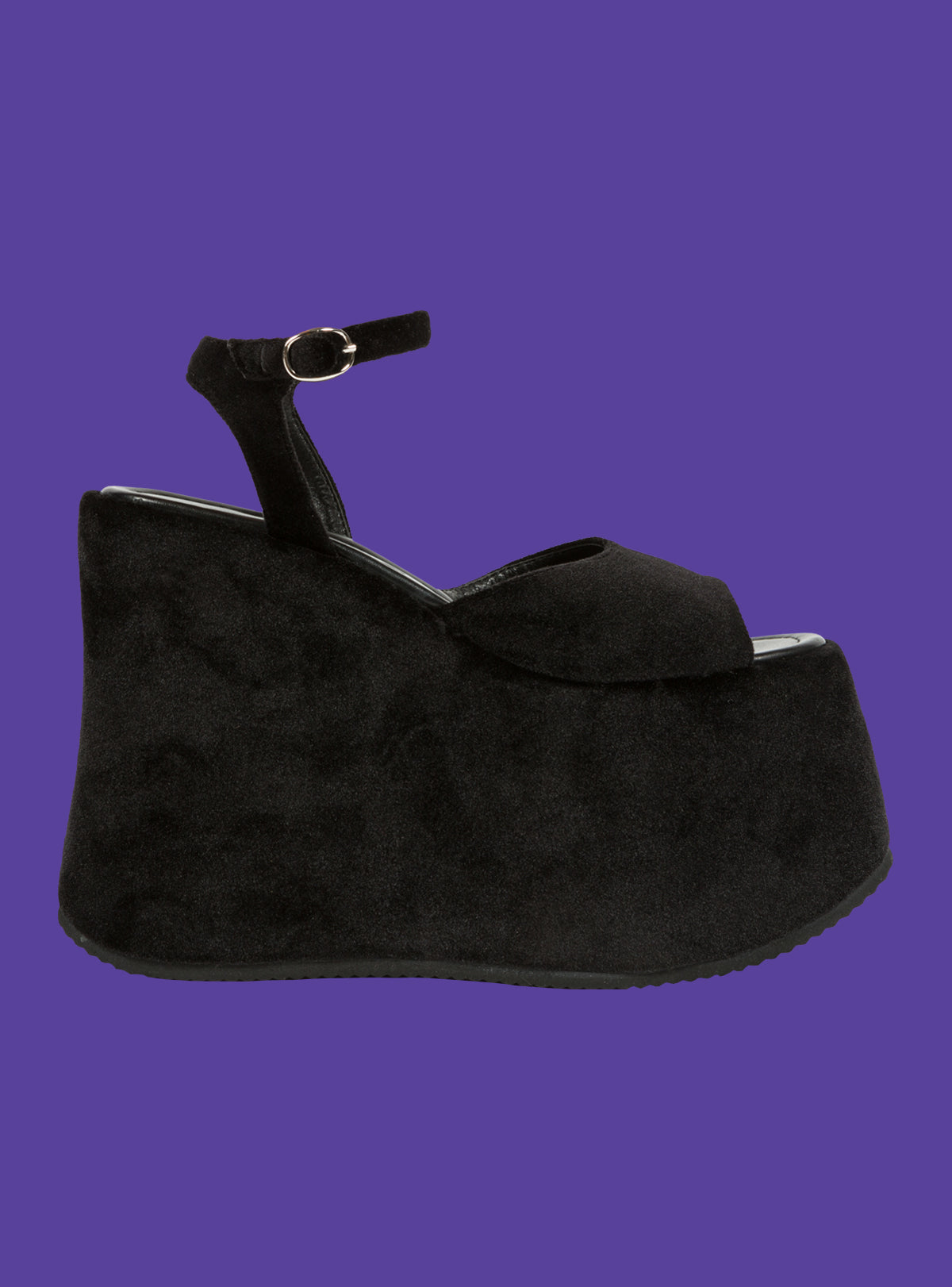 black velvet platforms