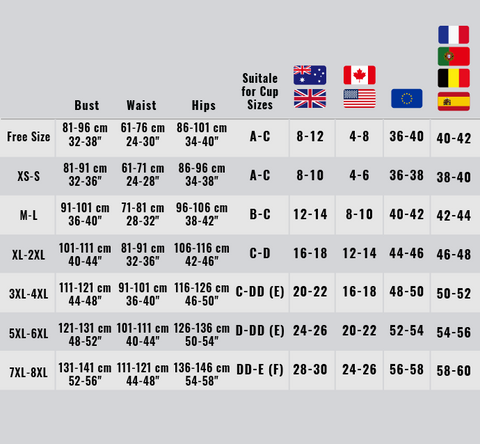 YesX Size Chart SM ML