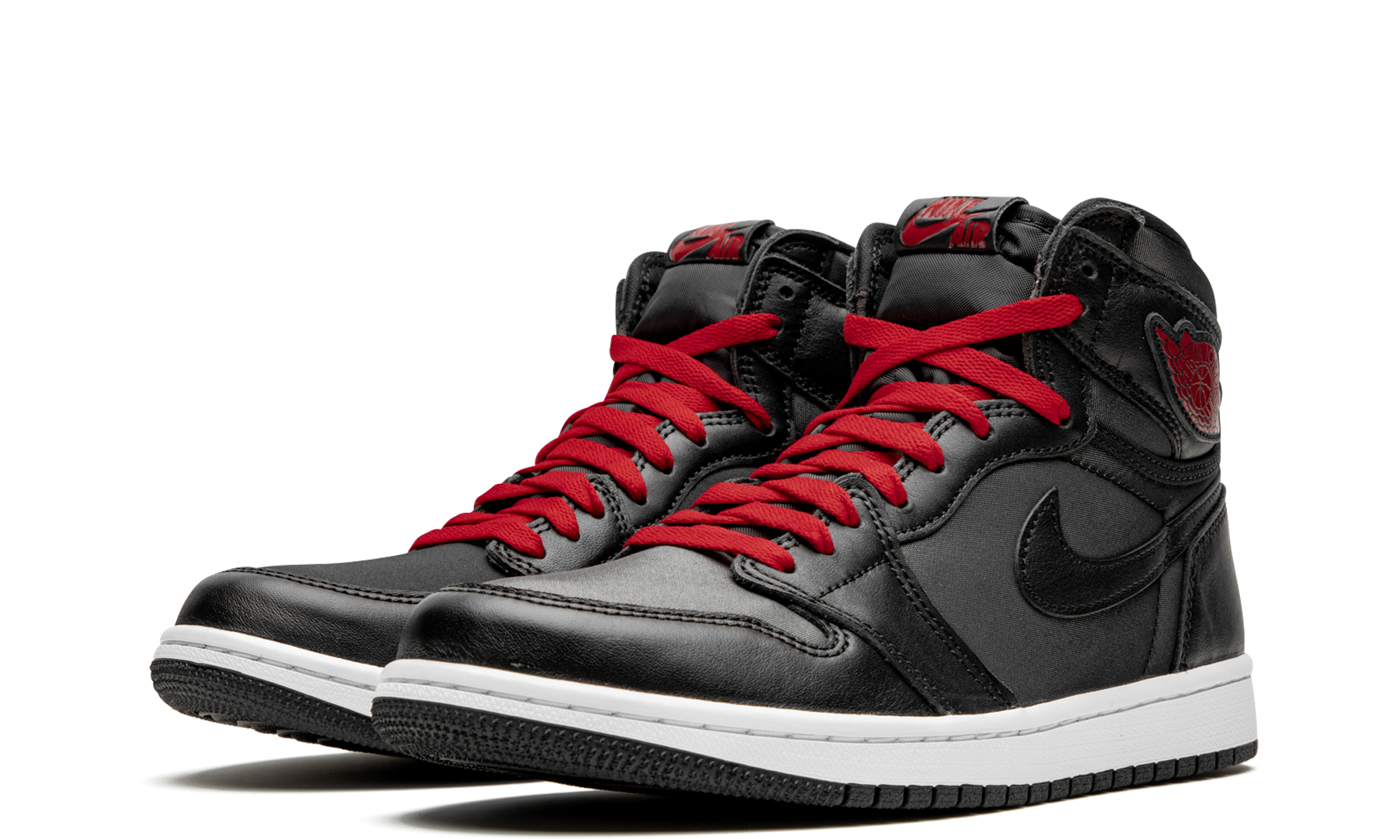 Air Jordan 1 Black Satin Gym Red