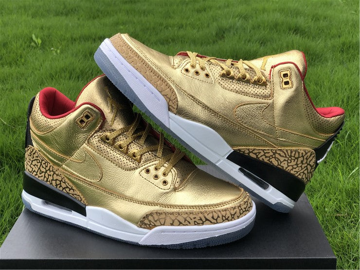 NIKE Air Jordan 3 AJ3 Sport Shoes Jordan 3 luxury gold color