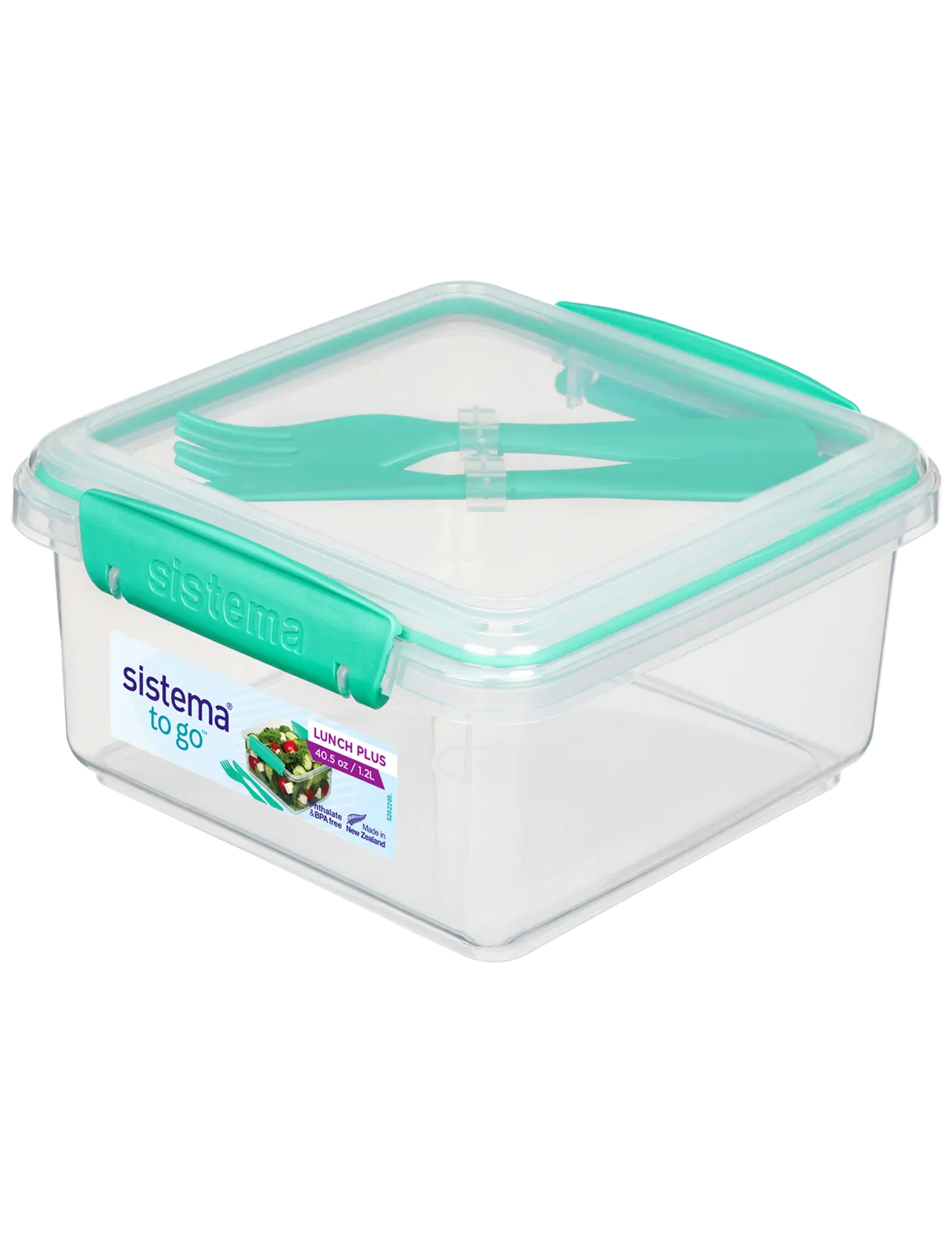 Sistema 1.1 Liter To Go Split Lunch Box, Minty Teal