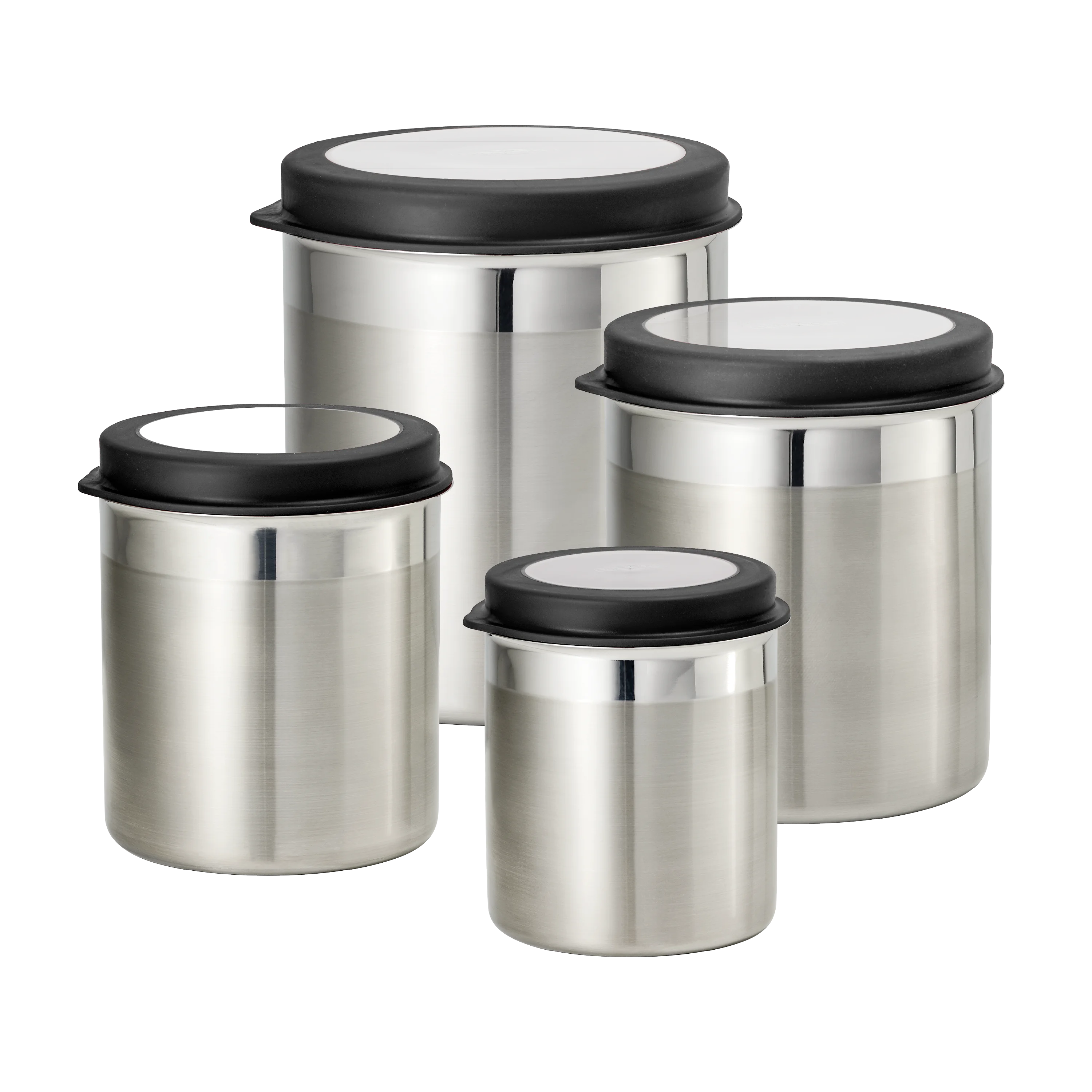 6 Pc Stainless Steel Covered Square Container Set - Frosted Lids -  Tramontina US