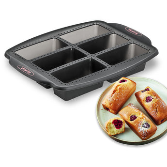 Tefal 8 Cake, mould, crispy bake, madeleines, Black