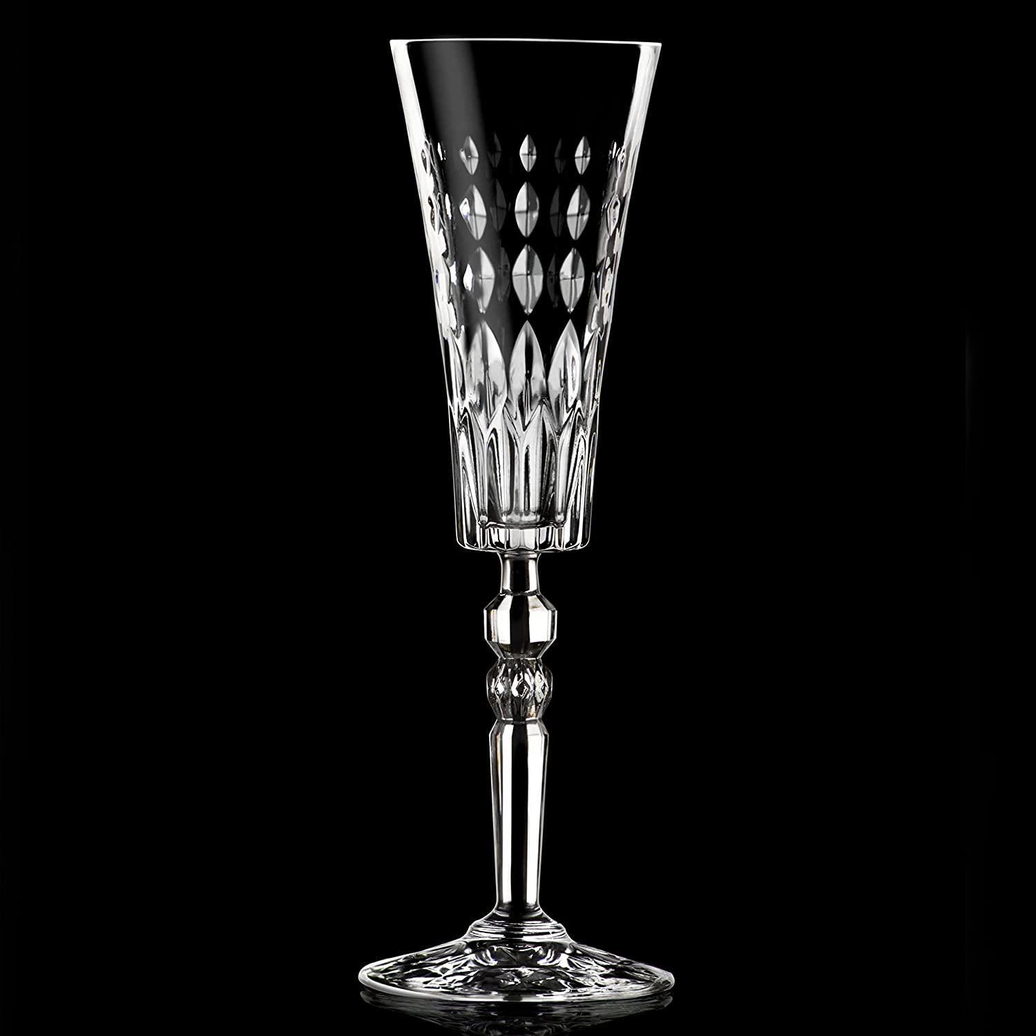 RCR Crystal Orchestra Wine Glasses - Cut Glass Wine Glasses Goblets Set -  Dishwasher Safe - 290ml - Pack of 6 