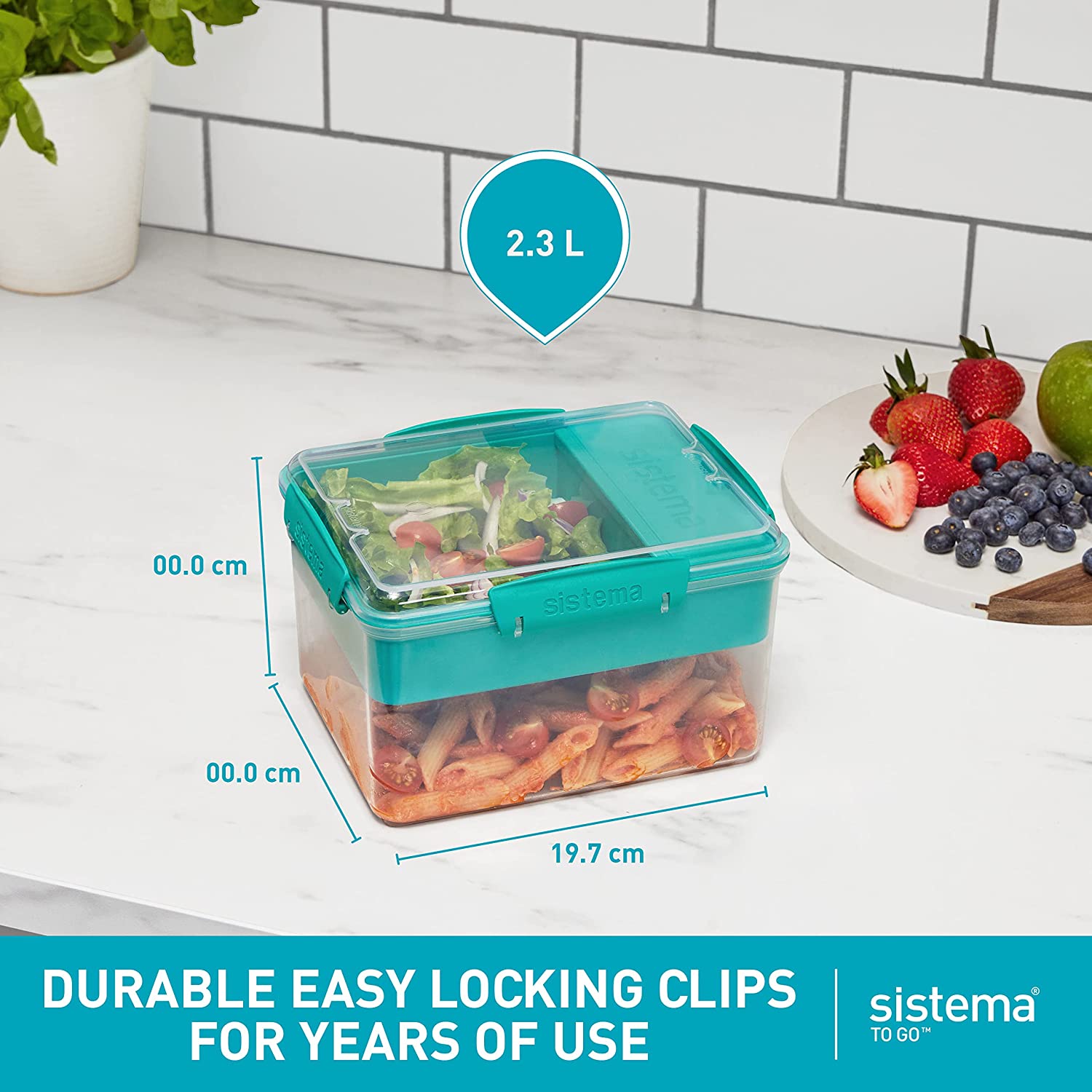 Sistema 41524 Lunch Collection Food storage containers, Blue, Green, Pink 