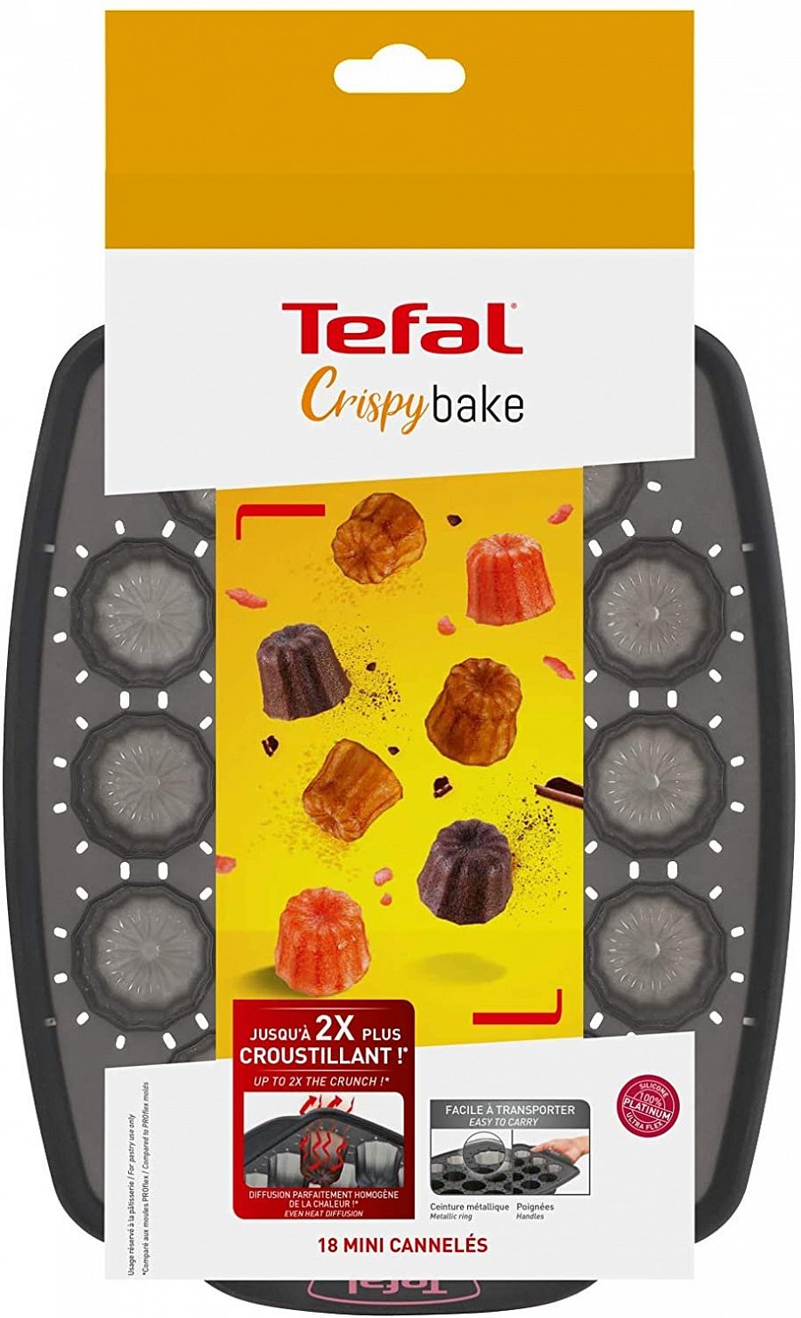 Tefal Creabake Starter Set Baking Moulds 9 Muffin Cases 3 Diamond Moulds  Non-Stick Stackable System Creative Recipes Easy Baking Iron Colors :  : Home & Kitchen
