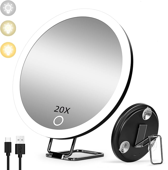LED Travel Magnified Mirror