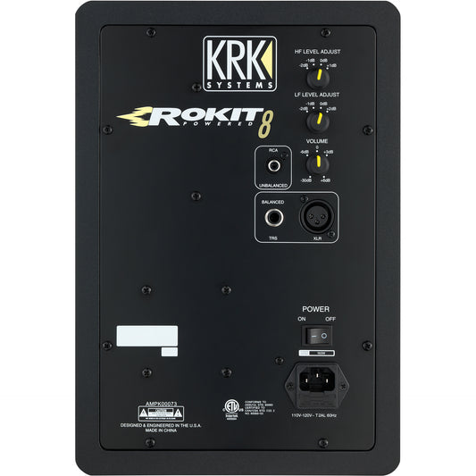 KRK ROKIT 8 G4 8 Powered Studio Monitor - White Noise Finish, Pair