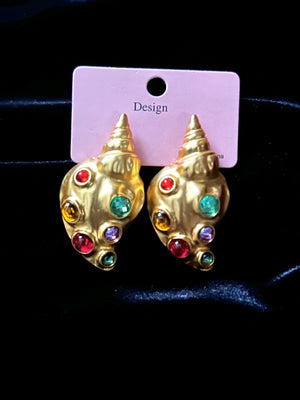 Seashell Gem Earrings - Modupe's Vinti Palace 
