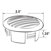 white plastic domed vent grill