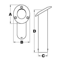 Losa 1 Pair Black Plastic 30 Degree Fishing Rod Holder with Cap