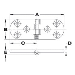 stainless steel flush mount hinge