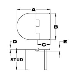 round end euro hinge