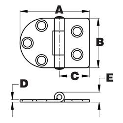 round side hinge