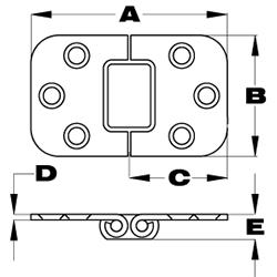 180 flush mount hinge