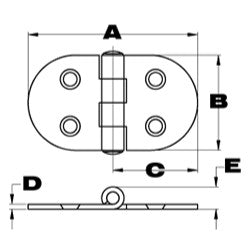 stainless steel round end hinge