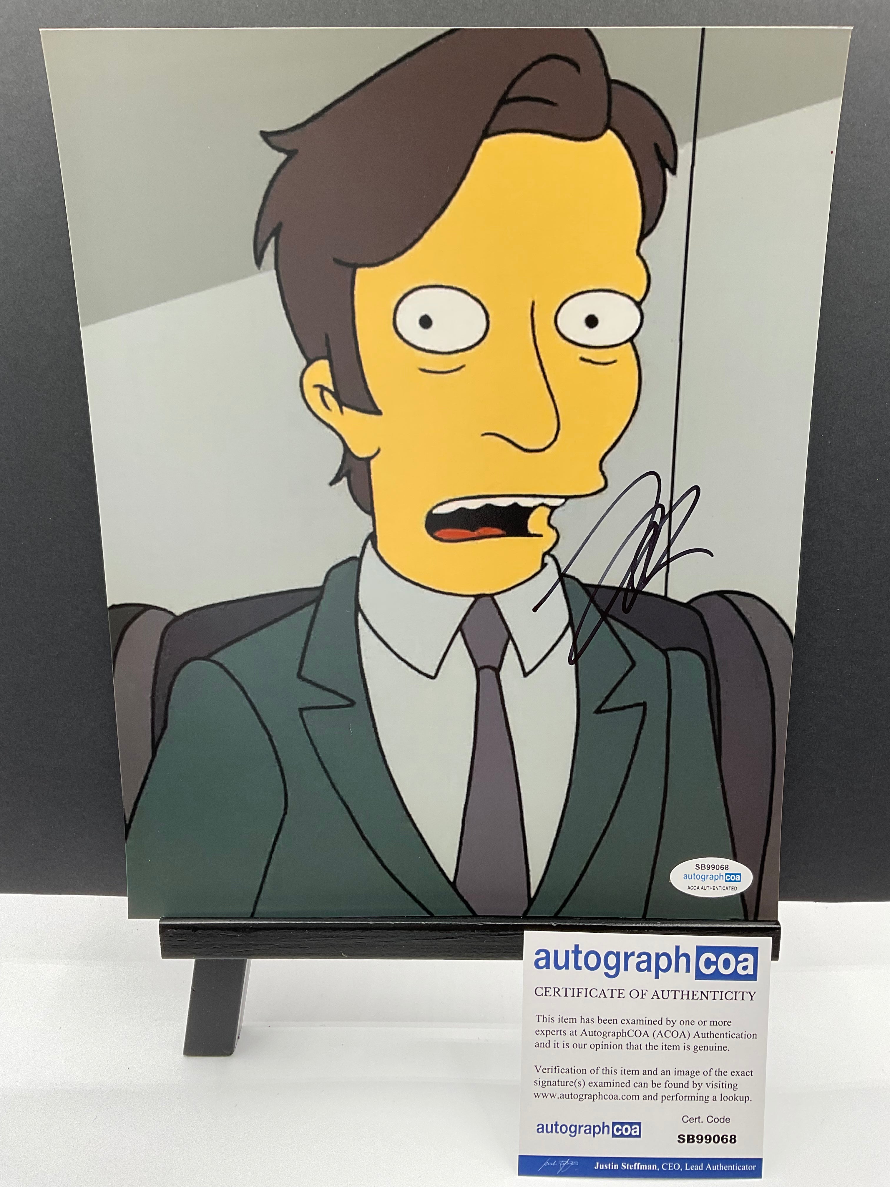 Nicholas Braun The Simpsons signed 8x10 ACOA Animated