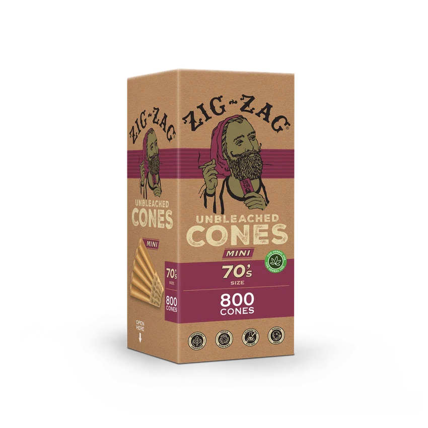 Zig-Zag 70's Unbleached Bulk Cones - (800 Per Bulk Box)