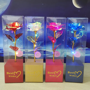 Galaxy Rose Eternal 24K Gold Foil Flower | Forever Love Artificial Rose for Valentine, Wedding Décor & Creative Gift Ideas - Gift-n-Charm: Gifts for All Occasions