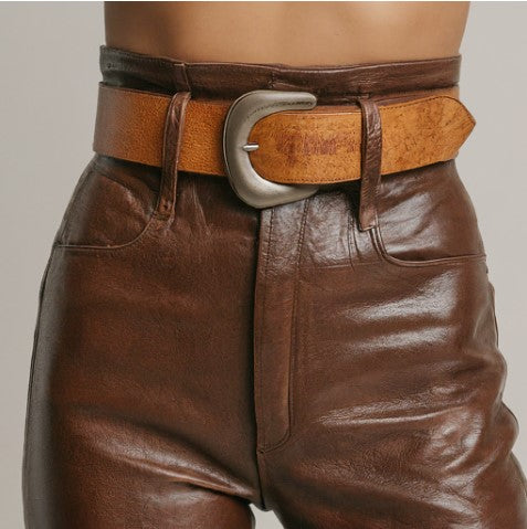 Women's wide leather belt