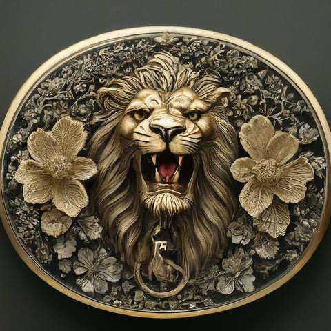 lion emblem representing cultural evolution of the belt buckle