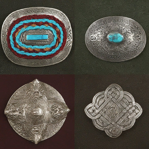 collection of belt buckles from around the world