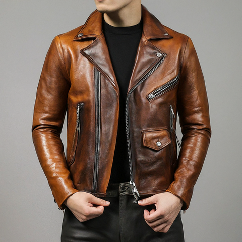 A person wearing a well-crafted leather jacket, showcasing the timeless appeal and durability of high-quality materials.