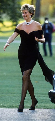 Princess Diana wearing her infamous black revenge dress