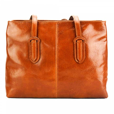 Tan leather backpack purse made in Italy